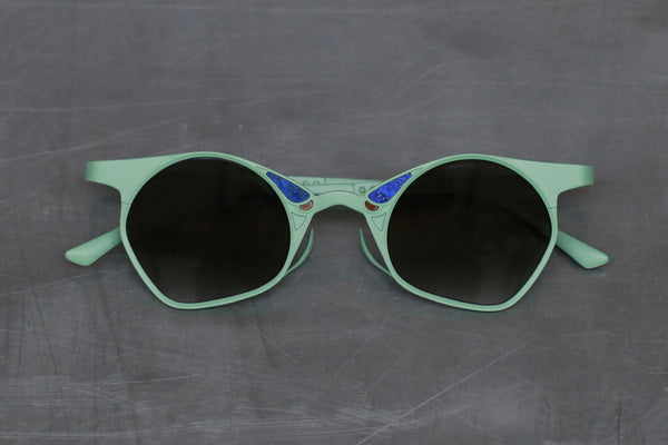 Rigards RG1031TI series pure titanium inlaid gemstone handmade glasses RG-RG1031TI-LV green frame green lens glasses